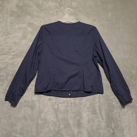 Pendleton Womens Navy Blue Collarless Jacket With Button Front & Flap Pockets XL - Picture 3 of 12